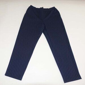 Banana Republic Women's Pinstripe Knit Pull On Ankle Pants Size 8 Navy Blue EUC